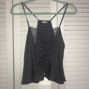 Free People intimately satin lace grey top szS
